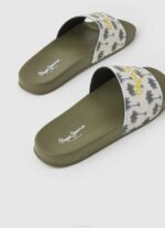 muškarci kaki zelena japanke za plažu sa slider printom Pepe Jeans JZ8H1282 - Slika 4
