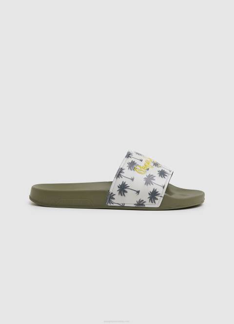 muškarci kaki zelena japanke za plažu sa slider printom Pepe Jeans JZ8H1282 - Slika 1