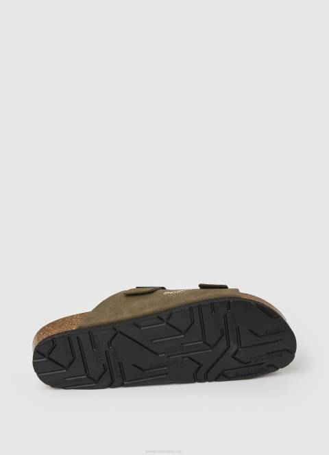 muškarci kaki zelena sandale od bio brušene kože Pepe Jeans JZ8H1278 - Slika 5