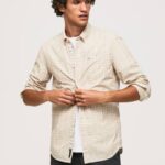 muškarci kamen pamučna košulja od poplina standardnog kroja Pepe Jeans JZ8H1042