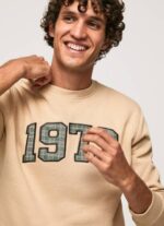 muškarci kamen Pamučni džemper s logotipom iz 1973 Pepe Jeans JZ8H889