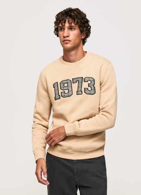 muškarci kamen Pamučni džemper s logotipom iz 1973 Pepe Jeans JZ8H889 - Slika 3