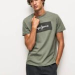 muškarci lijevanje pamučna majica s izvezenim logotipom Pepe Jeans JZ8H914