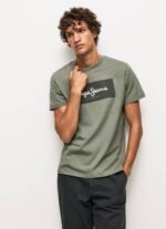 muškarci lijevanje pamučna majica s izvezenim logotipom Pepe Jeans JZ8H914