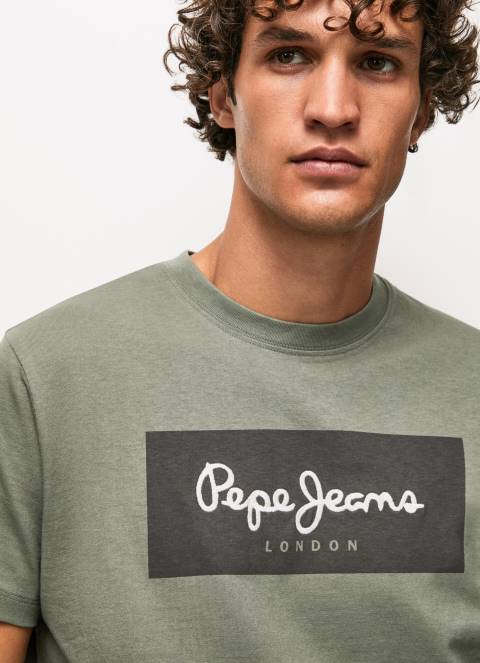 muškarci lijevanje pamučna majica s izvezenim logotipom Pepe Jeans JZ8H914 - Slika 3