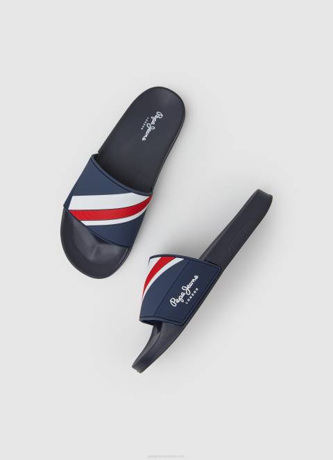muškarci mornarica japanke za plažu s kliznom teksturom Pepe Jeans JZ8H1264 - Slika 2