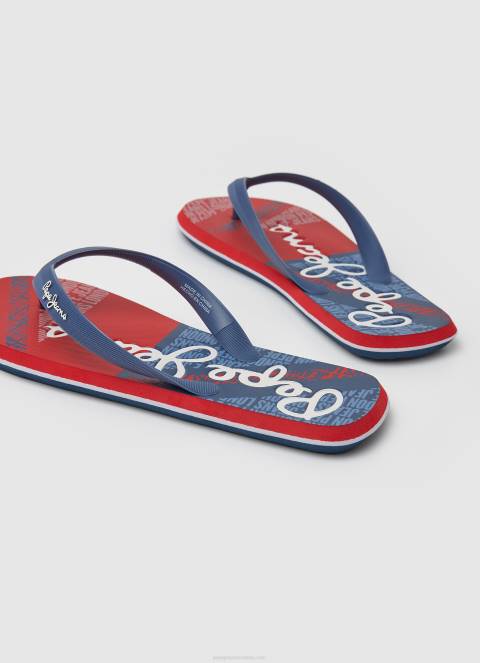 muškarci mornarica japanke za plažu sa zastavom kitova Pepe Jeans JZ8H1256 - Slika 4