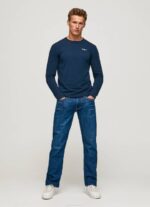 muškarci mornarica pamučna majica dugih rukava Pepe Jeans JZ8H1009 - Slika 2