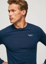 muškarci mornarica pamučna majica dugih rukava Pepe Jeans JZ8H1009 - Slika 3