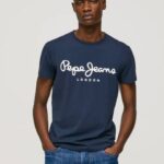 muškarci mornarica pamučna majica kratkih rukava Pepe Jeans JZ8H1005