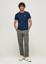 muškarci mornarica pamučna majica s otisnutim logotipom Pepe Jeans JZ8H1010 - Slika 2