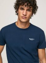 muškarci mornarica pamučna majica s otisnutim logotipom Pepe Jeans JZ8H1010 - Slika 3