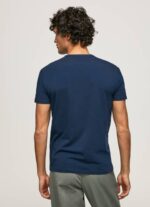 muškarci mornarica pamučna majica s otisnutim logotipom Pepe Jeans JZ8H1010 - Slika 4