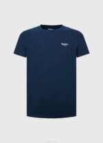 muškarci mornarica pamučna majica s otisnutim logotipom Pepe Jeans JZ8H1010 - Slika 5