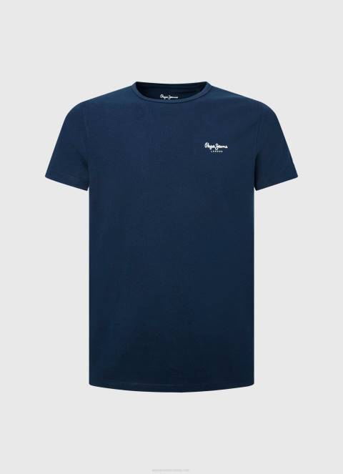 muškarci mornarica pamučna majica s otisnutim logotipom Pepe Jeans JZ8H1010 - Slika 5