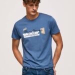 muškarci ozzy pamučna majica s logotipom kistova Pepe Jeans JZ8H929