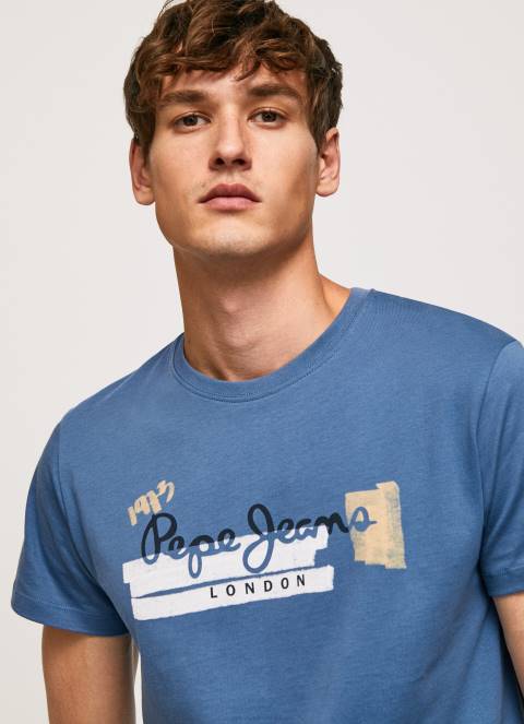 muškarci ozzy pamučna majica s logotipom kistova Pepe Jeans JZ8H929 - Slika 3