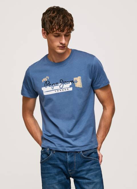 muškarci ozzy pamučna majica s logotipom kistova Pepe Jeans JZ8H929 - Slika 1