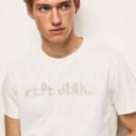 muškarci prljavo bijelo majica s printom logotipa Pepe Jeans JZ8H961