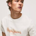 muškarci prljavo bijelo majica s printom logotipa Pepe Jeans JZ8H992