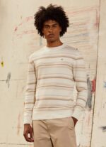 muškarci prljavo bijelo pamučni jersey s prugastim printom Pepe Jeans JZ8H866
