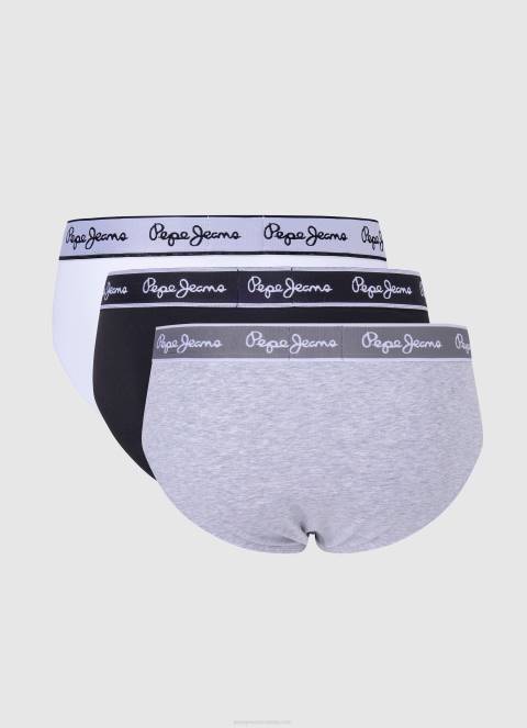 muškarci sivi lapor 3 paketa elastičnih pamučnih gaćica Pepe Jeans JZ8H1157 - Slika 2