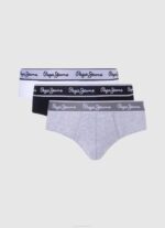 muškarci sivi lapor 3 paketa elastičnih pamučnih gaćica Pepe Jeans JZ8H1157