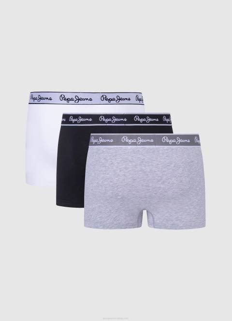 muškarci sivi lapor 3 pakiranja rastezljivih pamučnih bokserica Pepe Jeans JZ8H1160 - Slika 2