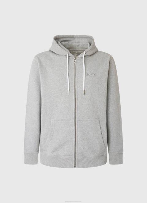 muškarci sivi lapor džemper s patentnim zatvaračem s printom logotipa Pepe Jeans JZ8H883 - Slika 5