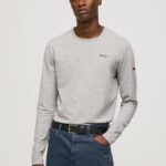 muškarci sivi lapor pamučna majica dugih rukava Pepe Jeans JZ8H1006