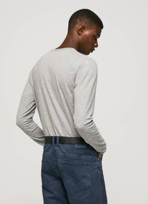 muškarci sivi lapor pamučna majica dugih rukava Pepe Jeans JZ8H1006 - Slika 4