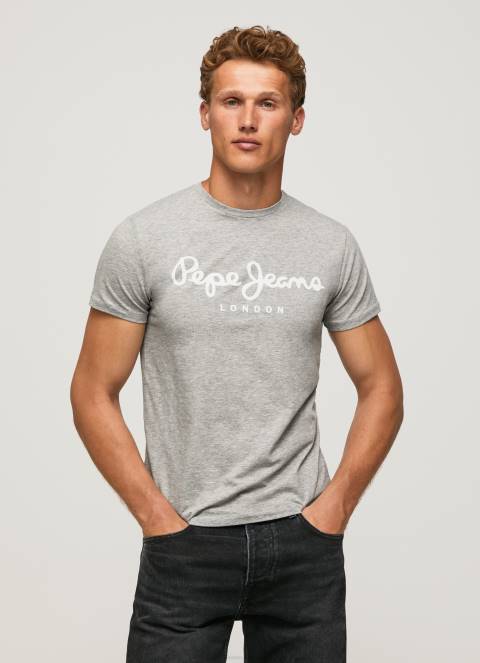muškarci sivi lapor pamučna majica kratkih rukava Pepe Jeans JZ8H1004 - Slika 1