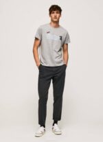 muškarci sivi lapor pamučna majica s logotipom kistova Pepe Jeans JZ8H931 - Slika 2