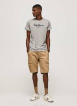 muškarci sivi lapor pamučna majica s otisnutim logotipom Pepe Jeans JZ8H1001 - Slika 2