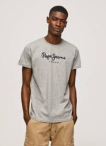 muškarci sivi lapor pamučna majica s otisnutim logotipom Pepe Jeans JZ8H1001 - Slika 3