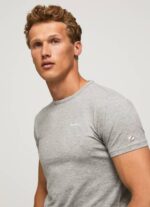 muškarci sivi lapor pamučna majica s otisnutim logotipom Pepe Jeans JZ8H1013 - Slika 2