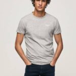 muškarci sivi lapor pamučna majica s otisnutim logotipom Pepe Jeans JZ8H1013