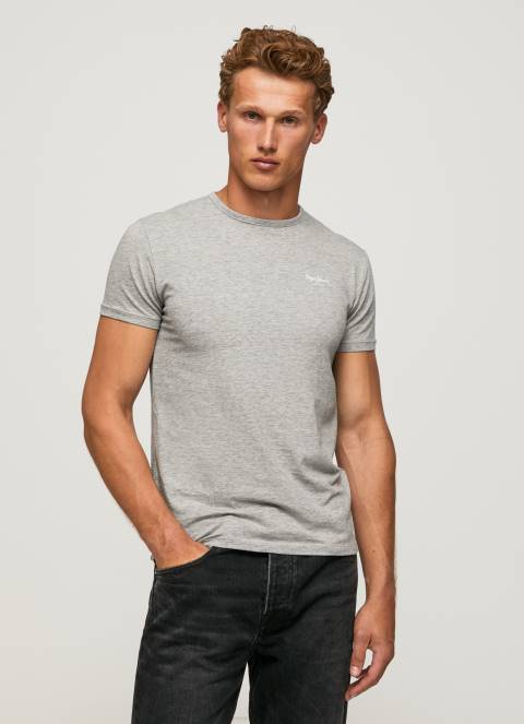 muškarci sivi lapor pamučna majica s otisnutim logotipom Pepe Jeans JZ8H1013 - Slika 3
