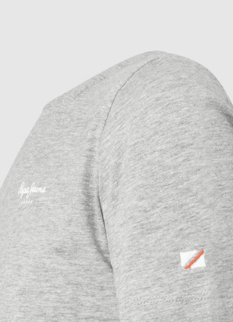 muškarci sivi lapor pamučna majica s otisnutim logotipom Pepe Jeans JZ8H1013 - Slika 5