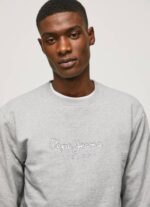 muškarci sivi lapor pamučni džemper s otisnutim logotipom Pepe Jeans JZ8H895 - Slika 3