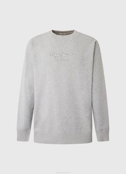 muškarci sivi lapor pamučni džemper s otisnutim logotipom Pepe Jeans JZ8H895 - Slika 5
