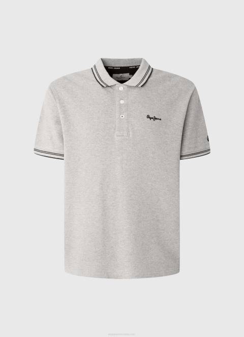 muškarci sivi lapor pike polo majica s izvezenim logotipom Pepe Jeans JZ8H1077 - Slika 5