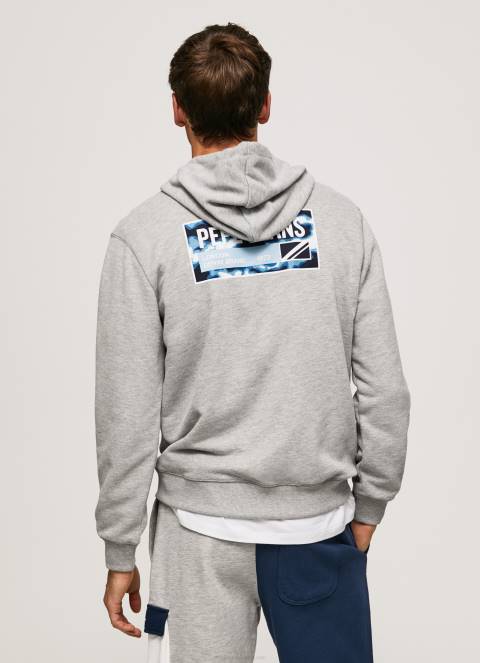 muškarci sivi lapor podesiva pamučna majica s kapuljačom Pepe Jeans JZ8H896 - Slika 4