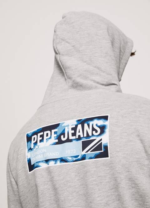 muškarci sivi lapor podesiva pamučna majica s kapuljačom Pepe Jeans JZ8H896 - Slika 5