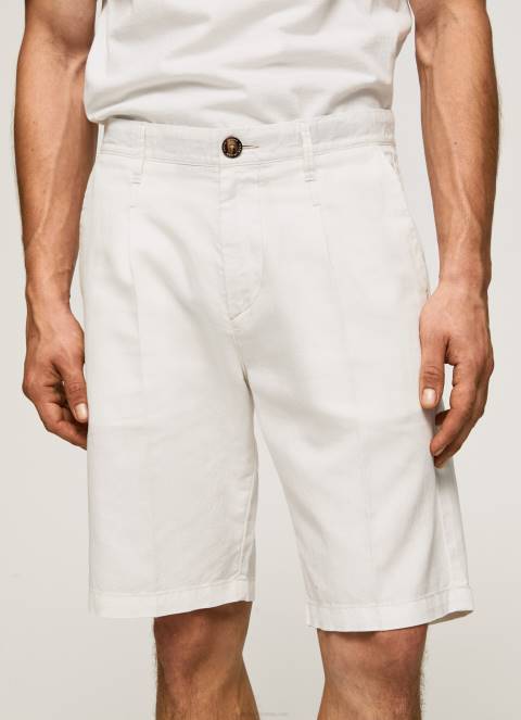muškarci slonovača arkin chino kratke hlače s naborima Pepe Jeans JZ8H1128 - Slika 3