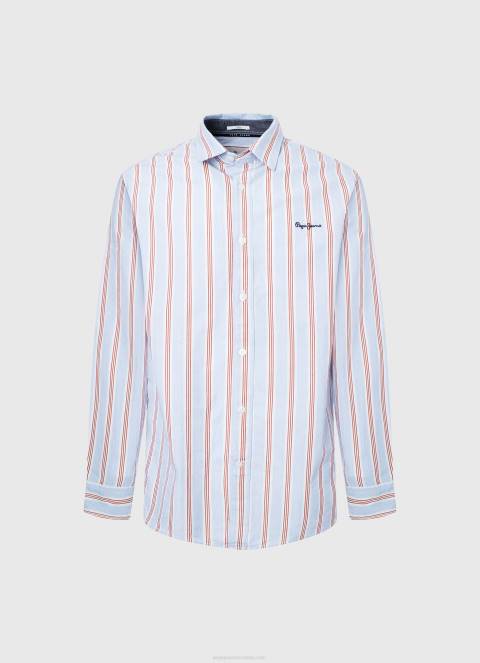 muškarci studio crvena lister fil-a-fil uska košulja Pepe Jeans JZ8H1065 - Slika 5