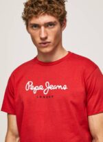 muškarci studio crvena pamučna majica s otisnutim logotipom Pepe Jeans JZ8H1016 - Slika 3