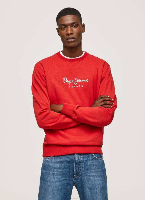 muškarci studio crvena pamučni džemper s otisnutim logotipom Pepe Jeans JZ8H890 - Slika 3