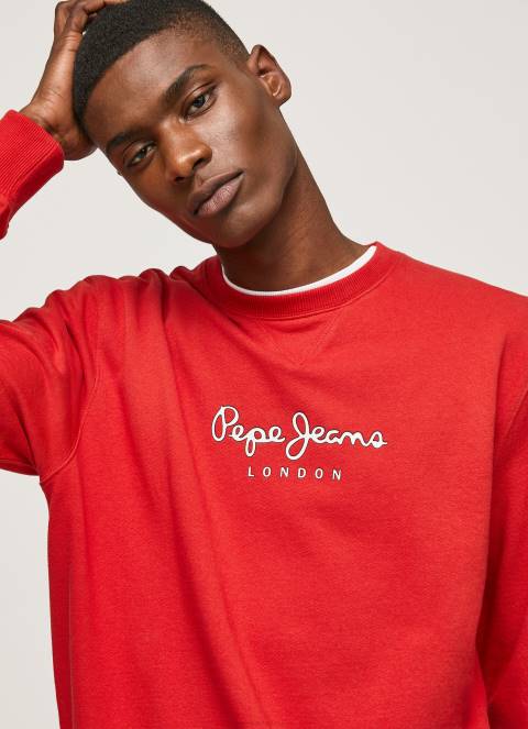 muškarci studio crvena pamučni džemper s otisnutim logotipom Pepe Jeans JZ8H890 - Slika 1