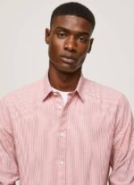 muškarci studio crvena percy košulja od poplina na bengalske pruge Pepe Jeans JZ8H1074 - Slika 3
